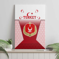 Turkey National Emblem and Cartoon Turkey Bird Canvas Wall Art with Red and White Gradient Design