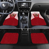 Turkey National Emblem and Cartoon Turkey Bird Car Mats with Red and White Gradient Design