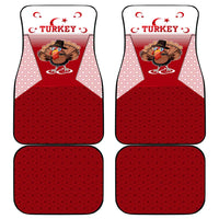 Turkey National Emblem and Cartoon Turkey Bird Car Mats with Red and White Gradient Design