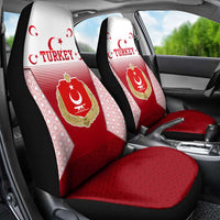 Turkey National Emblem and Cartoon Turkey Bird Car Seat Cover with Red and White Gradient Design