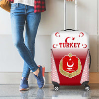 Turkey National Emblem and Cartoon Turkey Bird Luggage Cover with Red and White Gradient Design