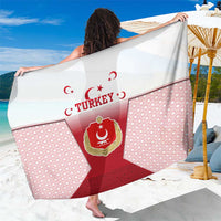Turkey National Emblem and Cartoon Turkey Bird Sarong with Red and White Gradient Design