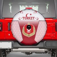 Turkey National Emblem and Cartoon Turkey Bird Spare Tire Cover with Red and White Gradient Design