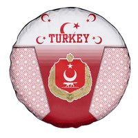 Turkey National Emblem and Cartoon Turkey Bird Spare Tire Cover with Red and White Gradient Design