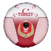 Turkey National Emblem and Cartoon Turkey Bird Spare Tire Cover with Red and White Gradient Design