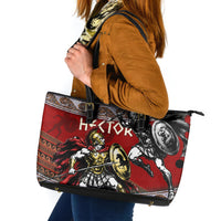 Hector Prince Of Troy Leather Tote Bag Ancient Greek Mythology Trojan Warrior