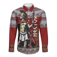 Hector Prince Of Troy Long Sleeve Button Shirt Ancient Greek Mythology Trojan Warrior