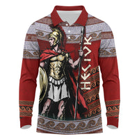 Hector Prince Of Troy Long Sleeve Polo Shirt Ancient Greek Mythology Trojan Warrior