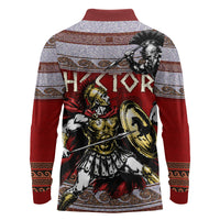 Hector Prince Of Troy Long Sleeve Polo Shirt Ancient Greek Mythology Trojan Warrior