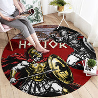 Hector Prince Of Troy Round Carpet Ancient Greek Mythology Trojan Warrior