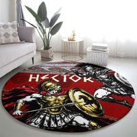 Hector Prince Of Troy Round Carpet Ancient Greek Mythology Trojan Warrior