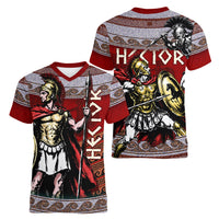 Hector Prince Of Troy Women V-Neck T-Shirt Ancient Greek Mythology Trojan Warrior