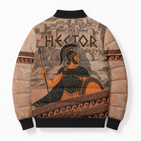 Hector Of Troy Bomber Puffer Jacket Ancient Greek Mythology Pottery Trojan Warrior