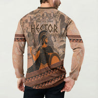 Hector Of Troy Button Sweatshirt Ancient Greek Mythology Pottery Trojan Warrior