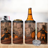 Hector Of Troy 4 in 1 Can Cooler Tumbler Ancient Greek Mythology Pottery Trojan Warrior