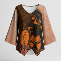 Hector Of Troy Kimono Sleeve Blouse Ancient Greek Mythology Pottery Trojan Warrior