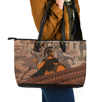 Hector Of Troy Leather Tote Bag Ancient Greek Mythology Pottery Trojan Warrior