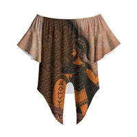 Hector Of Troy Off Shoulder Wrap Waist Top Ancient Greek Mythology Pottery Trojan Warrior