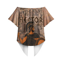 Hector Of Troy Off Shoulder Wrap Waist Top Ancient Greek Mythology Pottery Trojan Warrior