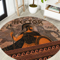 Hector Of Troy Round Carpet Ancient Greek Mythology Pottery Trojan Warrior