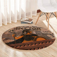 Hector Of Troy Round Carpet Ancient Greek Mythology Pottery Trojan Warrior