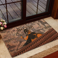 Hector Of Troy Rubber Doormat Ancient Greek Mythology Pottery Trojan Warrior