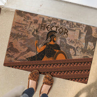 Hector Of Troy Rubber Doormat Ancient Greek Mythology Pottery Trojan Warrior
