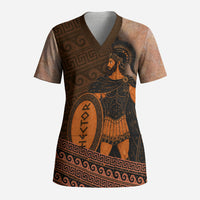 Hector Of Troy Scrub Top Ancient Greek Mythology Pottery Trojan Warrior