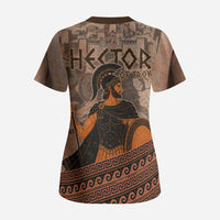 Hector Of Troy Scrub Top Ancient Greek Mythology Pottery Trojan Warrior