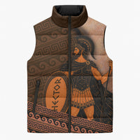 Hector Of Troy Sleeveless Puffer Jacket Ancient Greek Mythology Pottery Trojan Warrior