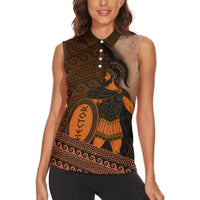 Hector Of Troy Women Sleeveless Polo Shirt Ancient Greek Mythology Pottery Trojan Warrior