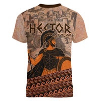 Hector Of Troy Women V-Neck T-Shirt Ancient Greek Mythology Pottery Trojan Warrior