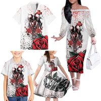 Skeleton Love Family Matching Off Shoulder Long Sleeve Dress and Hawaiian Shirt Til Death Do Us Apart - Wonder Print Shop