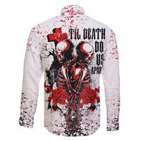 Skeleton Love Family Matching Off Shoulder Long Sleeve Dress and Hawaiian Shirt Til Death Do Us Apart - Wonder Print Shop