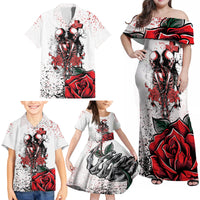Skeleton Love Family Matching Off Shoulder Maxi Dress and Hawaiian Shirt Til Death Do Us Apart - Wonder Print Shop