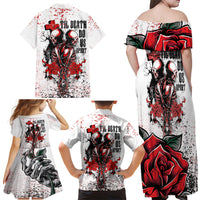 Skeleton Love Family Matching Off Shoulder Maxi Dress and Hawaiian Shirt Til Death Do Us Apart - Wonder Print Shop