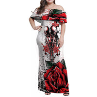 Skeleton Love Family Matching Off Shoulder Maxi Dress and Hawaiian Shirt Til Death Do Us Apart - Wonder Print Shop