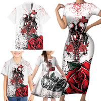 Skeleton Love Family Matching Short Sleeve Bodycon Dress and Hawaiian Shirt Til Death Do Us Apart - Wonder Print Shop