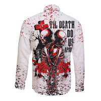 Skeleton Love Long Sleeve Button Shirt Til Death Do Us Apart - Wonder Print Shop