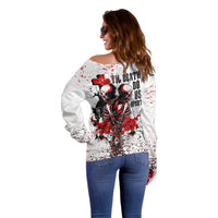 Skeleton Love Off Shoulder Sweater Til Death Do Us Apart - Wonder Print Shop