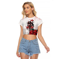 Skeleton Love Raglan Cropped T Shirt Til Death Do Us Apart - Wonder Print Shop