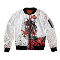Skeleton Love Sleeve Zip Bomber Jacket Til Death Do Us Apart - Wonder Print Shop