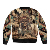 Native American Skull Bomber Jacket with Tribal Prints - Wonder Print Shop