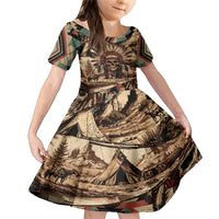 Native American Skull Family Matching Mermaid Dress and Hawaiian Shirt with Tribal Prints - Wonder Print Shop