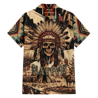 Native American Skull Family Matching Puletasi Dress and Hawaiian Shirt with Tribal Prints - Wonder Print Shop
