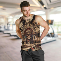 Native American Skull Men Tank Top with Tribal Prints - Wonder Print Shop
