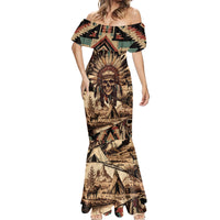 Native American Skull Mermaid Dress with Tribal Prints - Wonder Print Shop