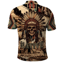 Native American Skull Polo Shirt with Tribal Prints - Wonder Print Shop