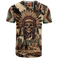 Native American Skull T Shirt with Tribal Prints - Wonder Print Shop