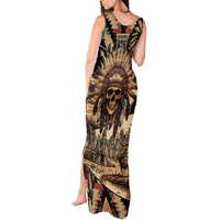 Native American Skull Tank Maxi Dress with Tribal Prints - Wonder Print Shop